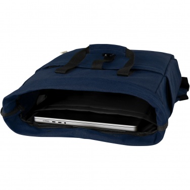 Logo trade promotional gifts picture of: Joey 15” GRS recycled canvas rolltop laptop backpack 15L