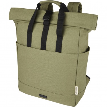 Logo trade advertising product photo of: Joey 15” GRS recycled canvas rolltop laptop backpack 15L