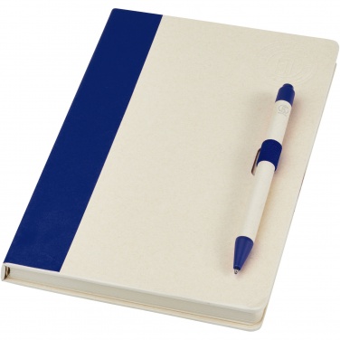 Logo trade corporate gifts image of: Dairy Dream A5 size reference recycled milk cartons notebook and ballpoint pen set