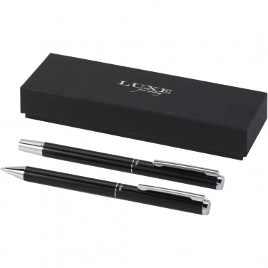 Logo trade promotional giveaway photo of: Lucetto recycled aluminium ballpoint and rollerball pen gift set