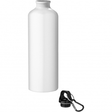 Logo trade promotional items image of: Oregon 770 ml RCS certified recycled aluminium water bottle with carabiner