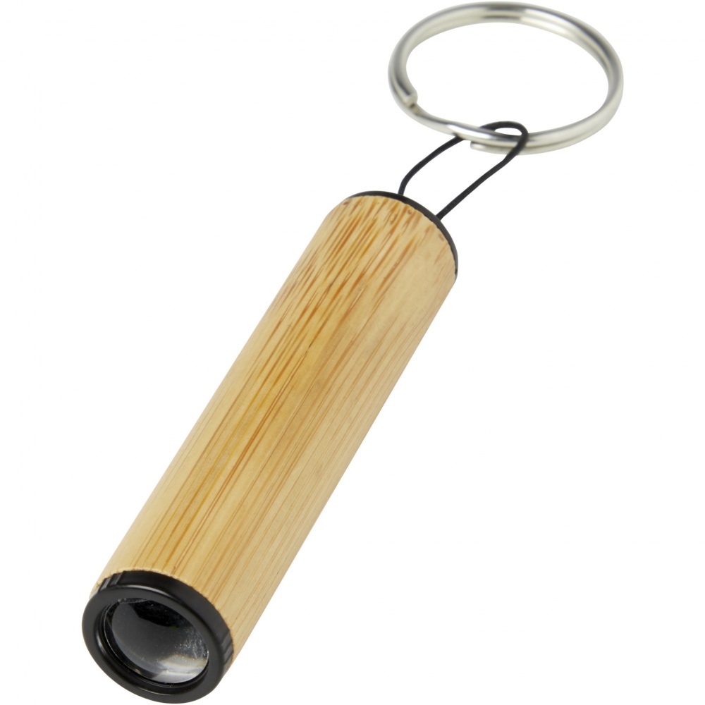 Logo trade promotional gift photo of: Cane bamboo key ring with light