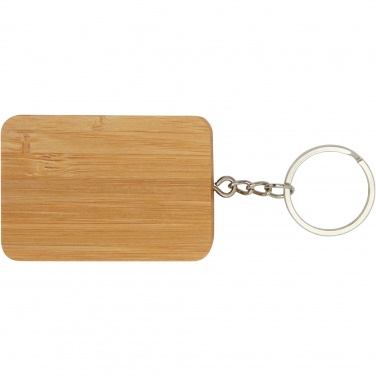 Logotrade advertising products photo of: Reel 6-in-1 retractable bamboo key ring charging cable