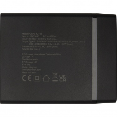 Logo trade promotional giveaway photo of: ADAPT 72W recycled plastic PD power station