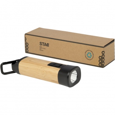 Logotrade corporate gifts photo of: Kuma bamboo/RCS recycled plastic torch with carabiner
