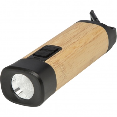 Logotrade promotional merchandise picture of: Kuma bamboo/RCS recycled plastic torch with carabiner