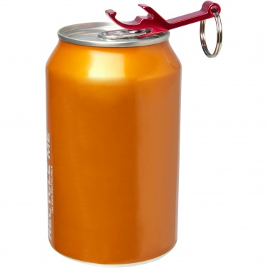 Logotrade advertising product image of: Tao RCS recycled aluminium bottle and can opener with keychain 