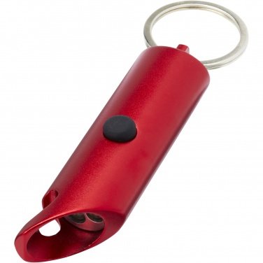 Logotrade promotional merchandise image of: Flare RCS recycled aluminium IPX LED light and bottle opener with keychain
