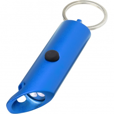 Logotrade promotional giveaway image of: Flare RCS recycled aluminium IPX LED light and bottle opener with keychain
