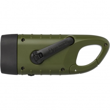 Logotrade business gifts photo of: Helios recycled plastic solar dynamo flashlight with carabiner