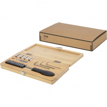 Logotrade corporate gift picture of: Rivet 19-piece bamboo/recycled plastic tool set