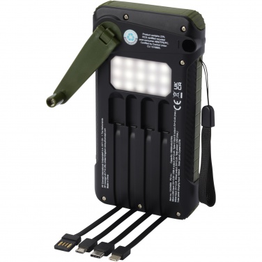 Logo trade corporate gifts picture of: Soldy 10.000 mAh RCS recycled plastic solar dynamo power bank 