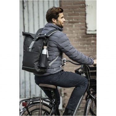 Logo trade promotional giveaway photo of: Aqua 15" GRS recycled water resistant roll-top bike bag 20L