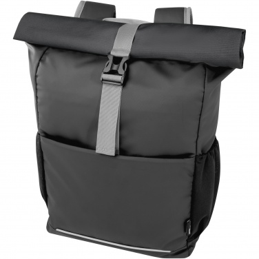 Logotrade promotional giveaway image of: Aqua 15" GRS recycled water resistant roll-top bike bag 20L