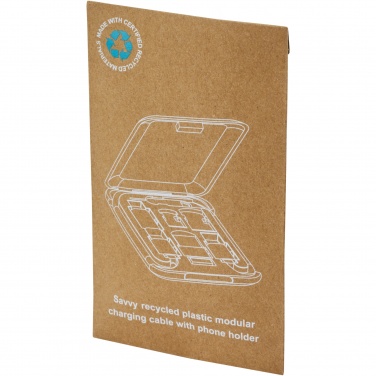 Logotrade corporate gift image of: Savvy recycled plastic modular charging cable with phone holder