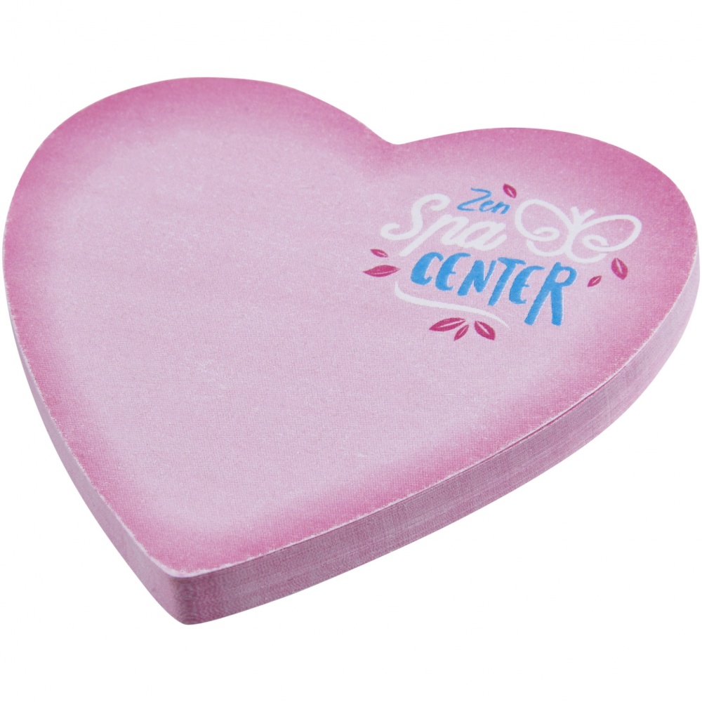 Logo trade business gift photo of: Sticky-Mate® heart-shaped recycled sticky notes
