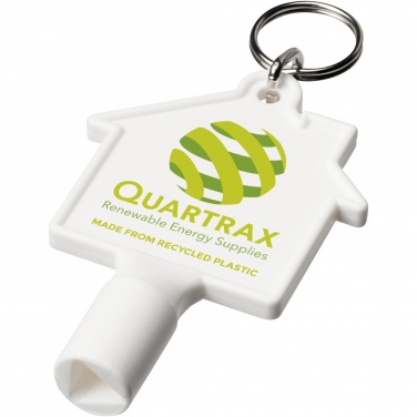 Logo trade promotional gifts picture of: Maximilian house-shaped recycled utility key keychain