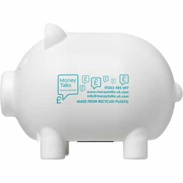 Logo trade promotional merchandise photo of: Oink recycled plastic piggy bank