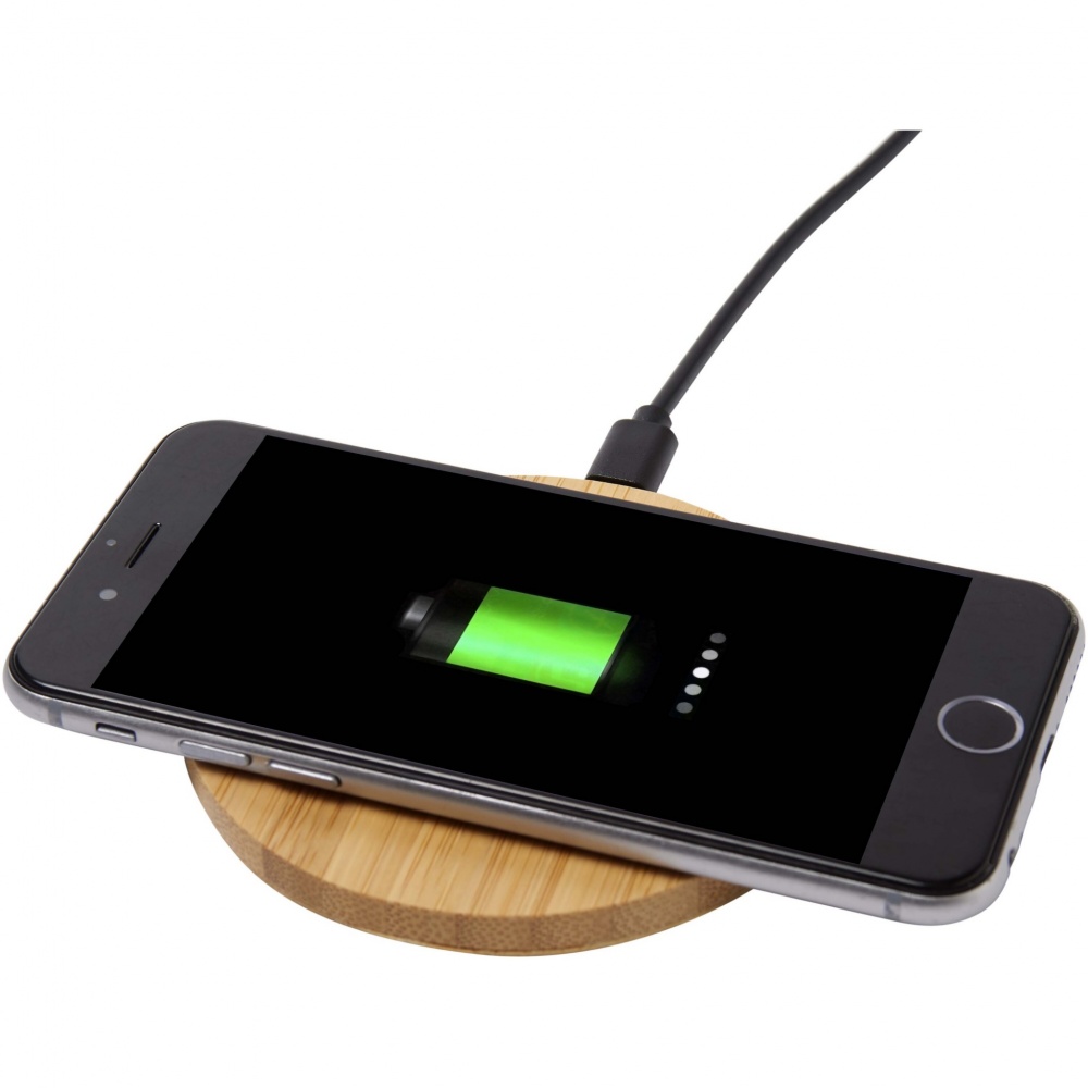 Logotrade advertising product image of: Essence 15W bamboo wireless charging pad