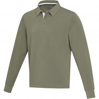 Logo trade promotional giveaways image of: Clyde unisex organic rugby polo sweatshirt