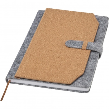 Logo trade promotional merchandise photo of: Viviana A5 recycled felt and cork notebook