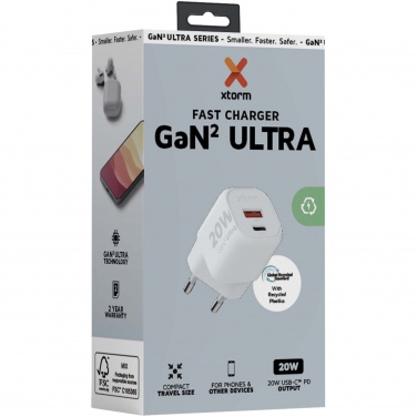 Logo trade promotional giveaways image of: Xtorm XEC020 GaN² Ultra 20W wall charger