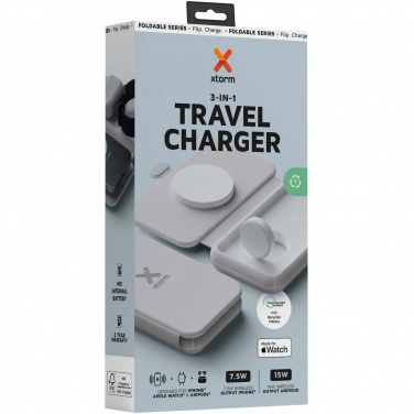Logo trade promotional merchandise photo of: Xtorm XWF31 15W foldable 3-in-1 wireless travel charger