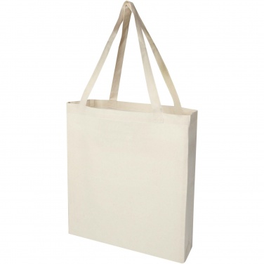 Logo trade promotional merchandise image of: Madras 140 g/m² GRS recycled cotton gusset tote bag