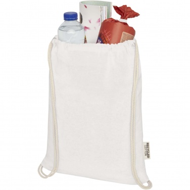 Logo trade corporate gifts picture of: Oregon 140 g/m² GRS recycled cotton drawstring bag