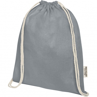 Logo trade promotional products image of: Oregon 140 g/m² GRS recycled cotton drawstring bag