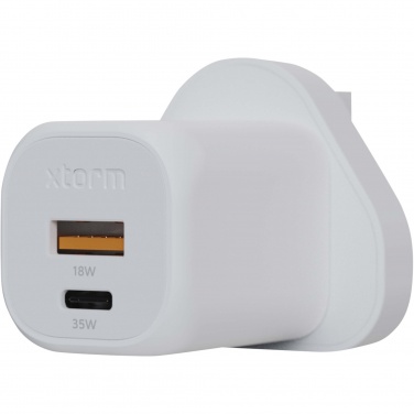 Logo trade promotional item photo of: Xtorm XEC035 GaN² Ultra 35W wall charger - UK plug