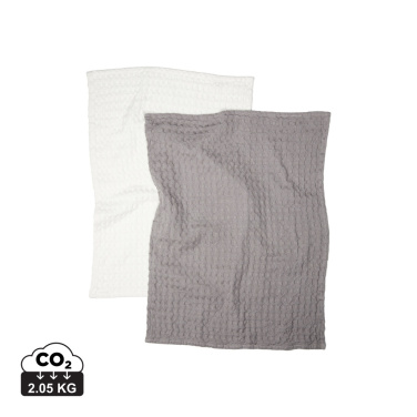 Logo trade advertising product photo of: VINGA Cromer waffle kitchen towel, 2 pcs