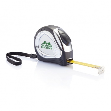 Logo trade promotional items picture of: Chrome plated auto stop tape measure