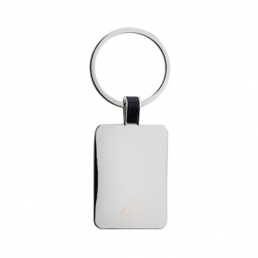 Logo trade promotional gifts image of: RCS recycled zinc alloy rectangle keyring