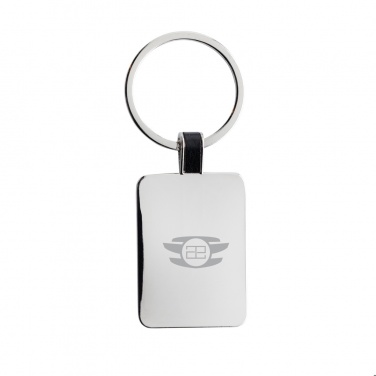 Logo trade business gift photo of: RCS recycled zinc alloy rectangle keyring