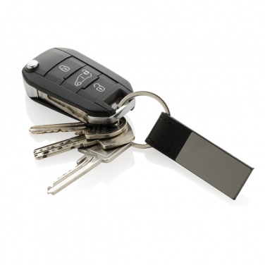 Logotrade promotional items photo of: Luxury PU keychain RCS recycled zinc alloy