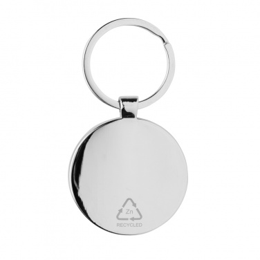 Logo trade promotional giveaway photo of: RCS recycled zinc alloy round keychain with bamboo