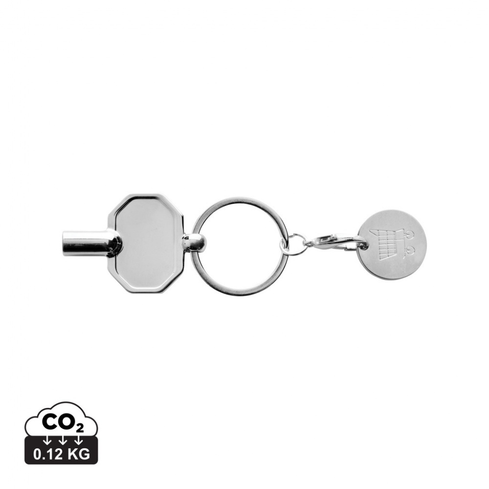 Logotrade promotional gift image of: RCS recycled zinc alloy radiator key keychain with coin