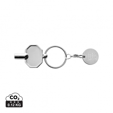Logotrade promotional item image of: RCS recycled zinc alloy radiator key keychain with coin