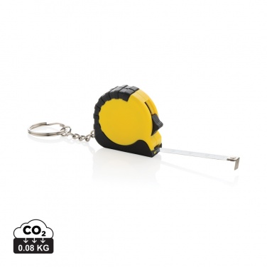 Logo trade corporate gifts image of: MeasureMate RCS reycled ABS 1 meter tape keychain