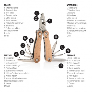 Logo trade advertising product photo of: Wood multitool mini