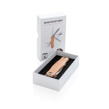 Logo trade promotional item photo of: Wood pocket knife