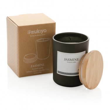 Logo trade promotional gifts image of: Ukiyo deluxe scented candle with bamboo lid