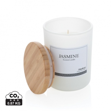 Logo trade business gifts image of: Ukiyo deluxe scented candle with bamboo lid