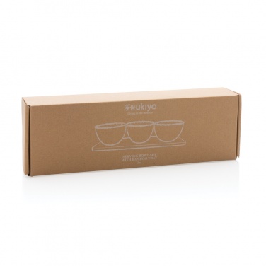 Logo trade promotional product photo of: Ukiyo 3pc serving bowl set with bamboo tray