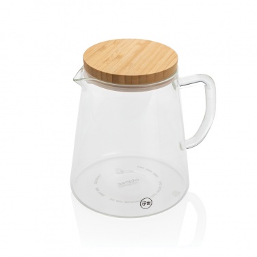 Logo trade business gifts image of: Ukiyo borosilicate glass carafe with bamboo lid 1.2L