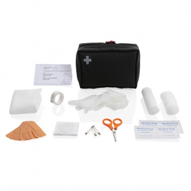 Logo trade promotional giveaways image of: RCS recycled nubuck PU pouch  first aid set