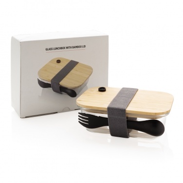 Logotrade promotional item picture of: Glass lunchbox with bamboo lid