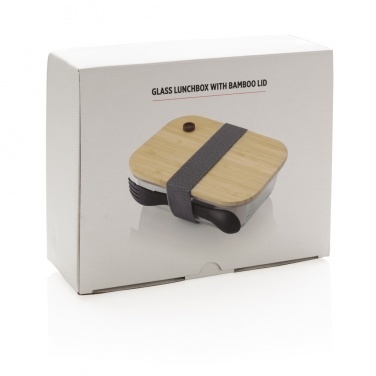 Logo trade promotional products picture of: Glass lunchbox with bamboo lid
