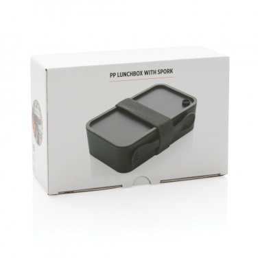 Logo trade promotional gifts image of: PP lunchbox with spork